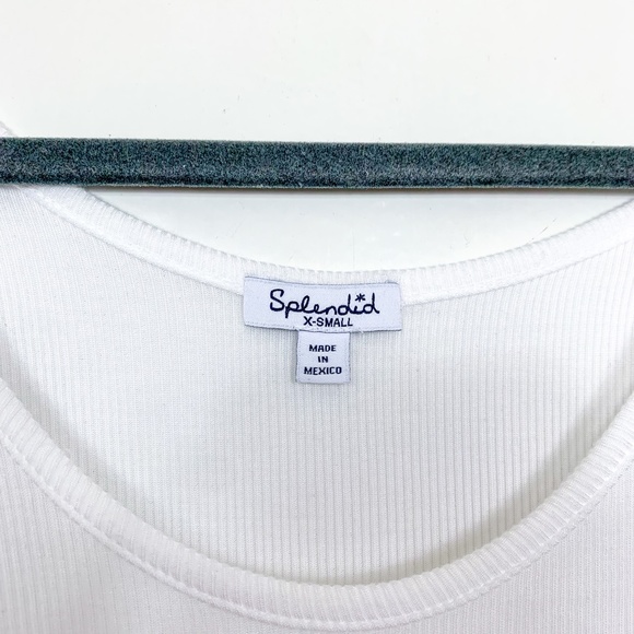 Splendid White Ribbed Scoop Neck Tank Top - Picture 2 of 4